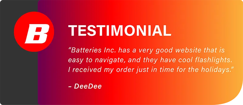 Testimonial from deedee | batteries inc. Testimonial from DeeDee